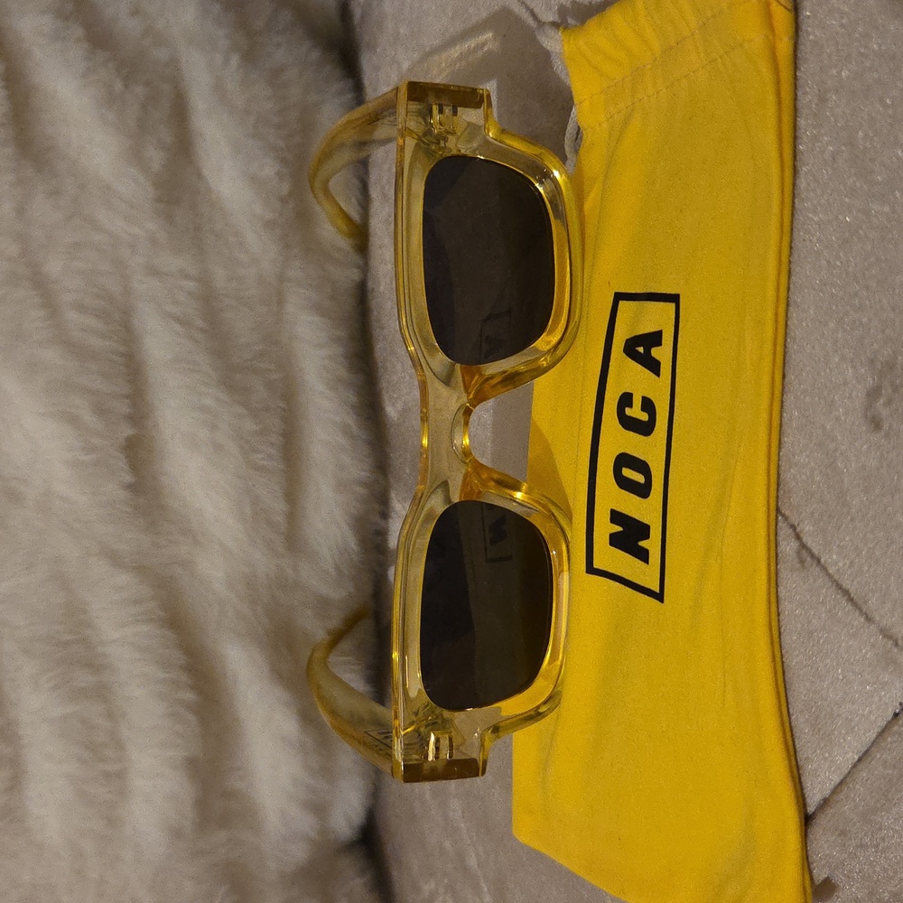 NOCA Yellow Sunglasses with Soft Bag